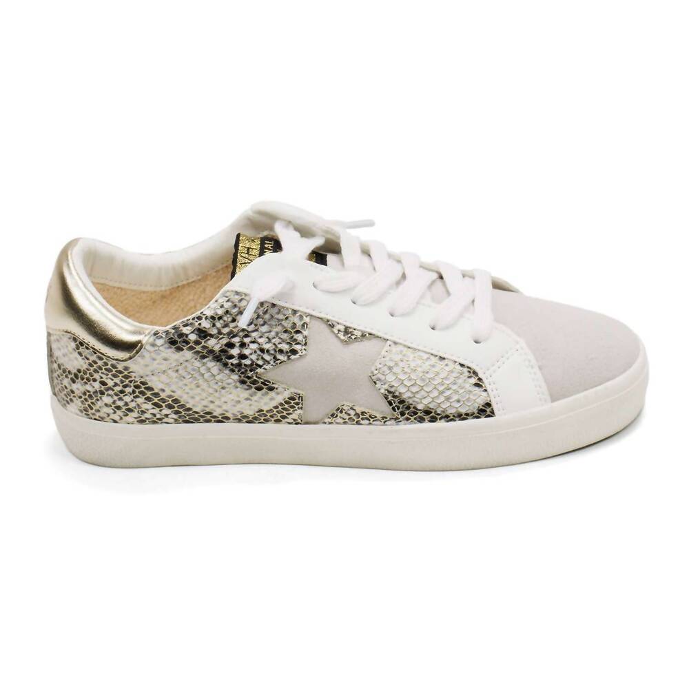 NEW VINTAGE HAVANA women's kate fashion sneakers in gold snake multi